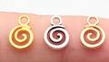 WYSIWYG 40pcs 11x8mm Swirl Charm Pendants For Jewelry Making 3 Colors Swirl Pendants Charm Swirl