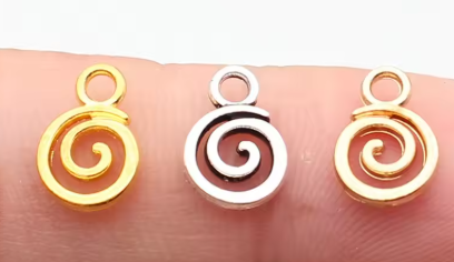WYSIWYG 40pcs 11x8mm Swirl Charm Pendants For Jewelry Making 3 Colors Swirl Pendants Charm Swirl