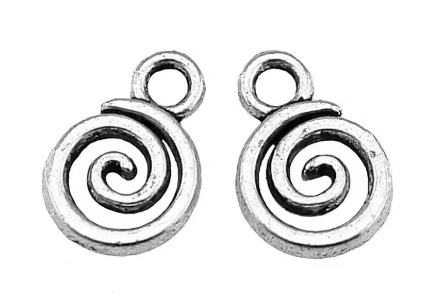 WYSIWYG 40pcs 11x8mm Swirl Charm Pendants For Jewelry Making 3 Colors Swirl Pendants Charm Swirl