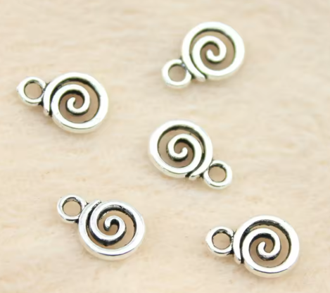 WYSIWYG 40pcs 11x8mm Swirl Charm Pendants For Jewelry Making 3 Colors Swirl Pendants Charm Swirl