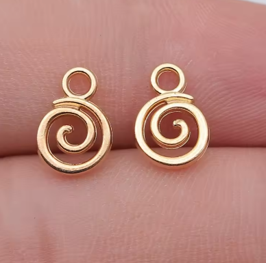 WYSIWYG 40pcs 11x8mm Swirl Charm Pendants For Jewelry Making 3 Colors Swirl Pendants Charm Swirl