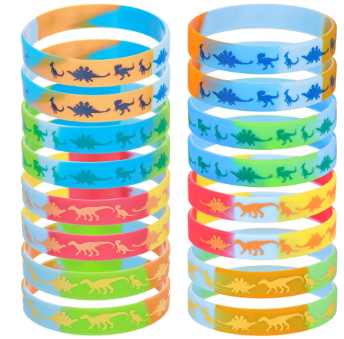 Cute Cartoon Dinosaur Adjustable Silicone Bracelet For Kids Students Birthday Party Favors Daily Wear Holiday Gift Accessory