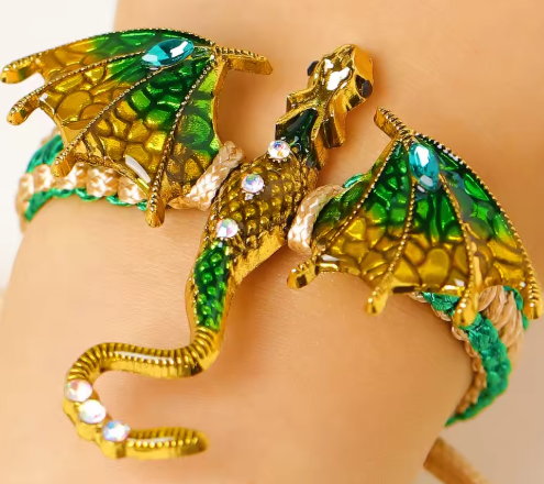 2026 Goth Flying Dragon Bracelets Man Woman Punk Gothic Adjustable Braided Rope Cuff Bangle Bracelet Creative Gifts