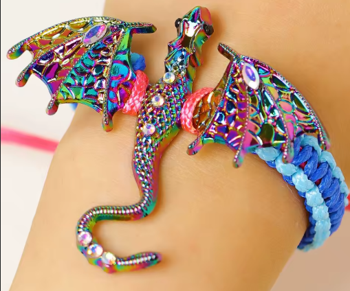 2026 Goth Flying Dragon Bracelets Man Woman Punk Gothic Adjustable Braided Rope Cuff Bangle Bracelet Creative Gifts