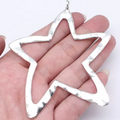 WYSIWYG 1pcs 76x95mm Antique Silver Color Big Star Charms Pendant Pendant For DIY Jewelry Making Jewelry Craft Findings