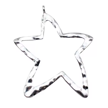 WYSIWYG 1pcs 76x95mm Antique Silver Color Big Star Charms Pendant Pendant For DIY Jewelry Making Jewelry Craft Findings
