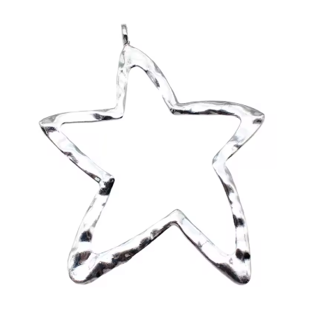 WYSIWYG 1pcs 76x95mm Antique Silver Color Big Star Charms Pendant Pendant For DIY Jewelry Making Jewelry Craft Findings