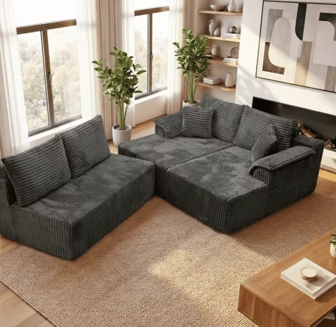 U-shaped Modular Canvas Sofa - Modern Living Room Designs