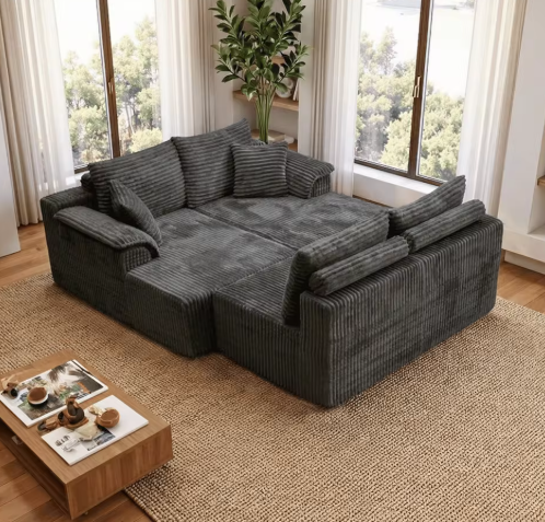 U-shaped Modular Canvas Sofa - Modern Living Room Designs