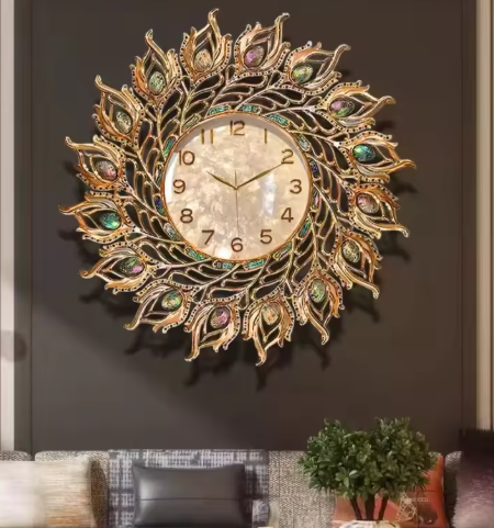 Gold Wall Clock Fashion Unique Nordic Design Modern Digital Clock Living Room