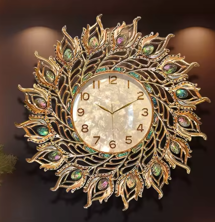 Gold Wall Clock Fashion Unique Nordic Design Modern Digital Clock Living Room
