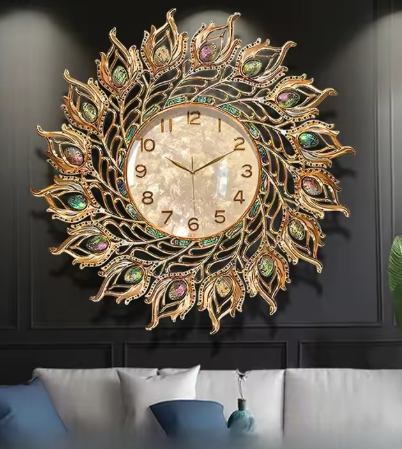 Gold Wall Clock Fashion Unique Nordic Design Modern Digital Clock Living Room